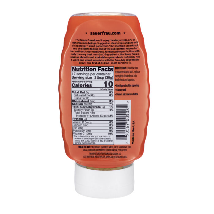 Sauer Frau Squeezable Sauerkraut - Bavarian with Caraway Seeds - Image 3